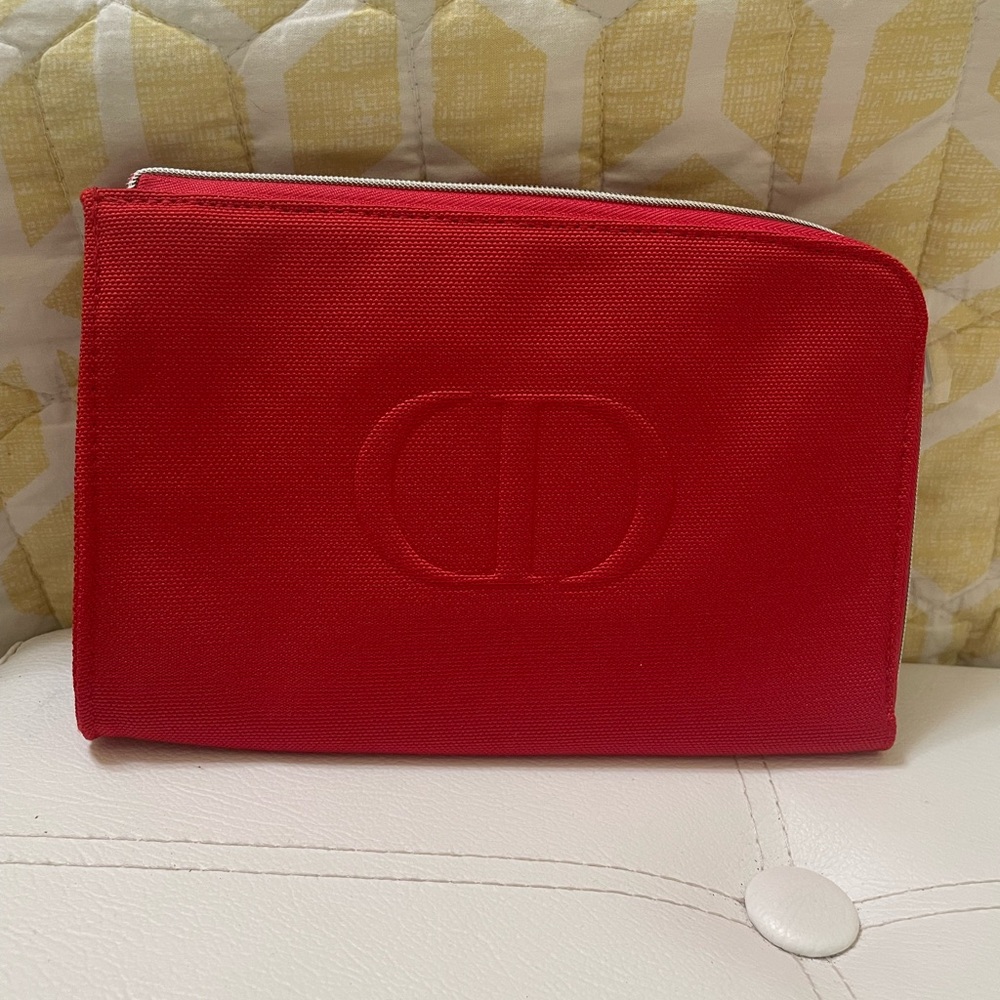 Dior Red Canvas Clutch
